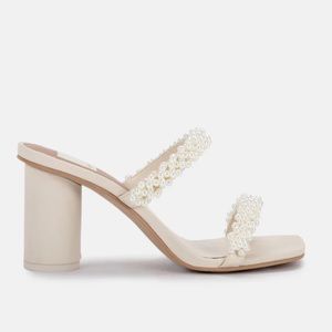 Dolce Vita Noel Wide Heels pearl two strap heels